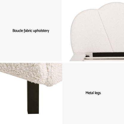 Artiss Bed Frame Single Size Boucle Beige SASA - TRENDZ
