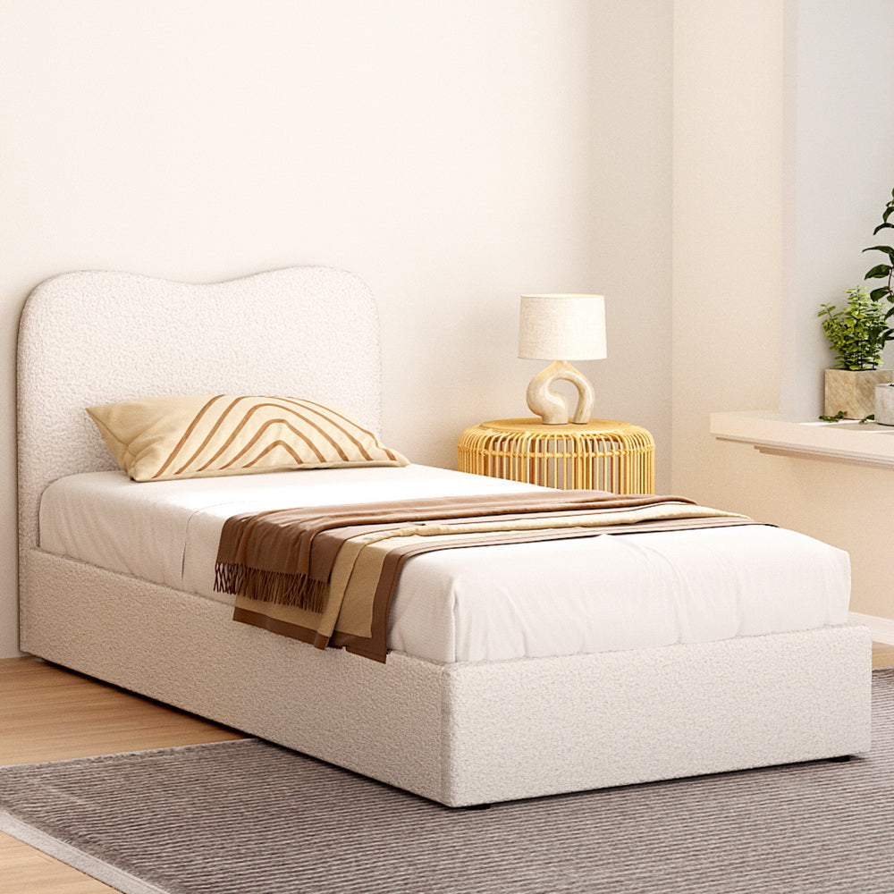 Artiss Bed Frame Single Size Boucle DARA - TRENDZ