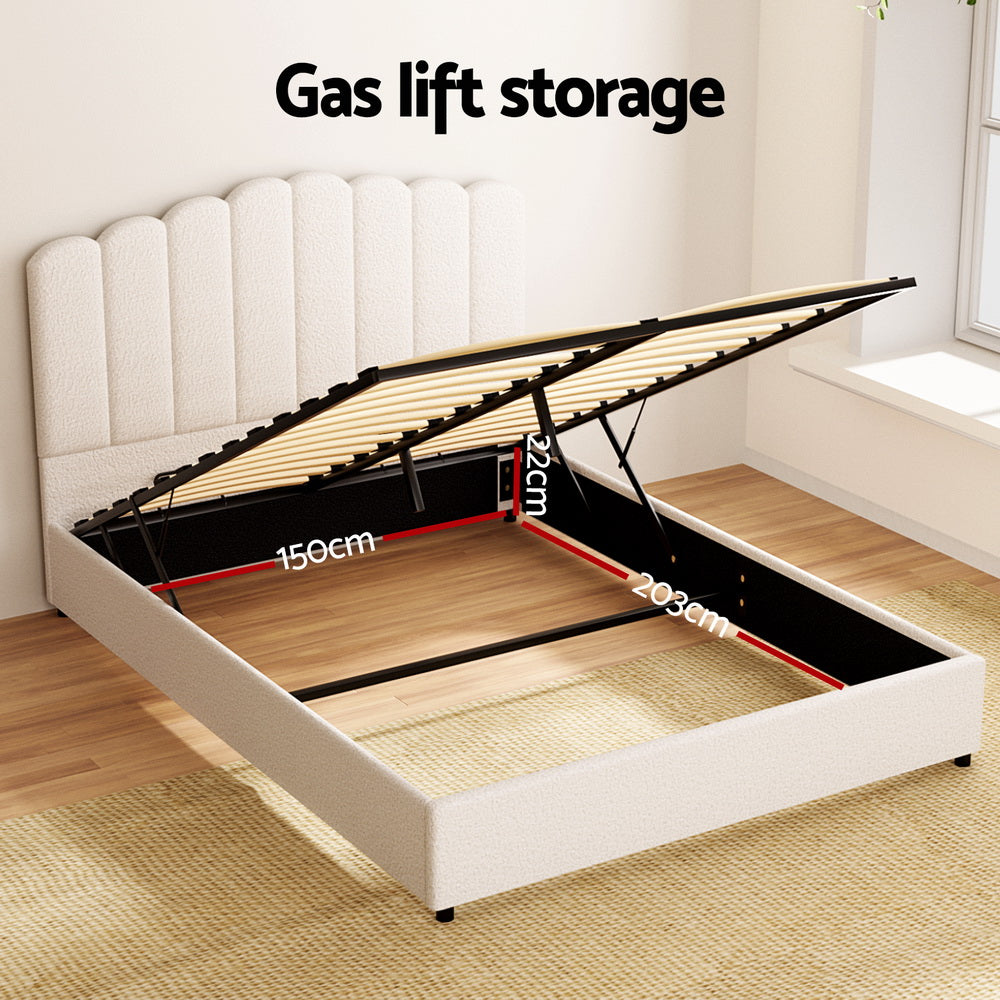 Artiss Bed Frame Queen Size Boucle FION - TRENDZ