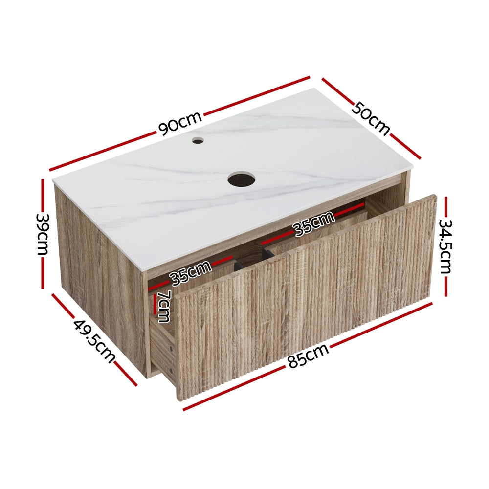 Cefito Vanity Unit 915mm with Basin Oak - TRENDZ