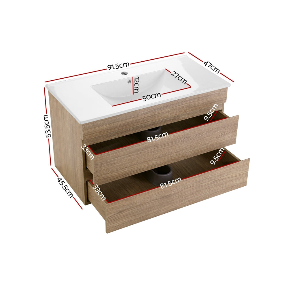 Cefito Vanity Unit 915mm with Basin Oak - TRENDZ