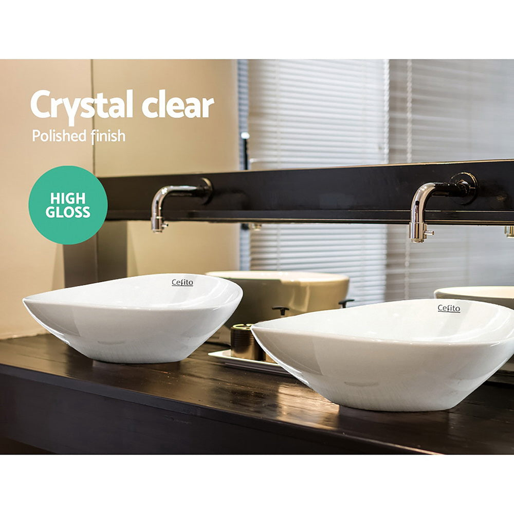 Cefito Bathroom Basin Ceramic Vanity Sink Hand Wash Bowl 41x34cm - TRENDZ
