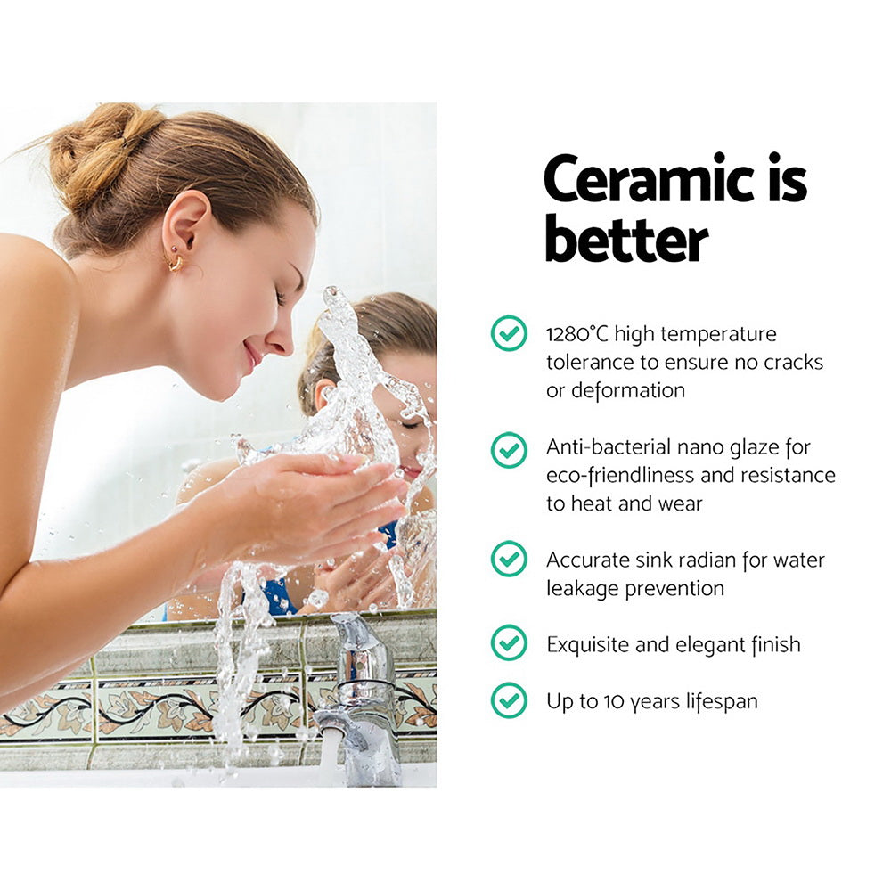 Cefito Bathroom Basin Ceramic Vanity Sink Hand Wash Bowl 48x37cm - TRENDZ