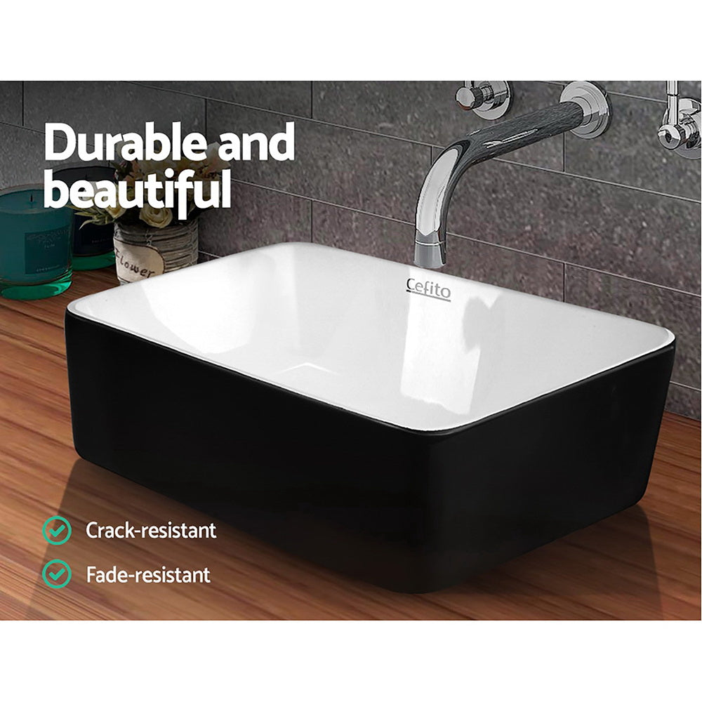 Cefito Bathroom Basin Ceramic Vanity Sink Hand Wash Bowl 48x37cm - TRENDZ
