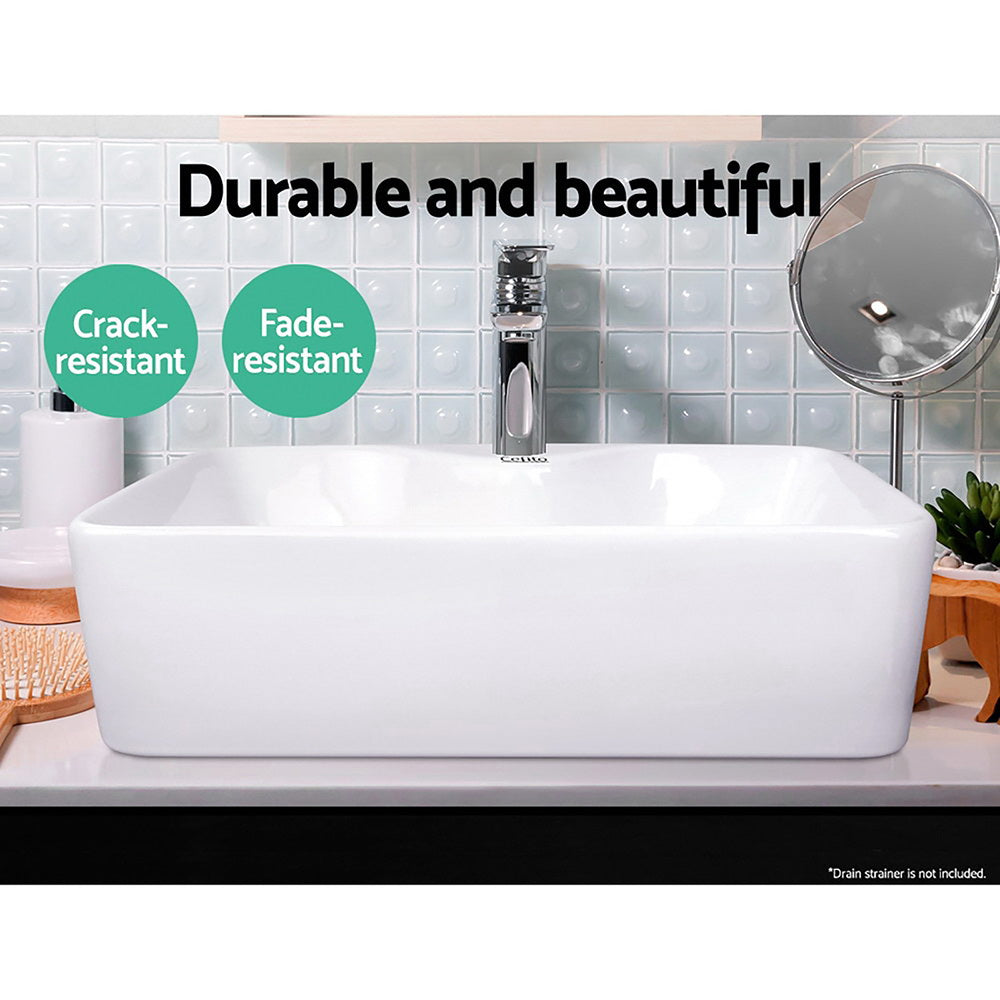 Cefito Bathroom Basin Ceramic Vanity Sink Hand Wash Bowl 48x38cm - TRENDZ