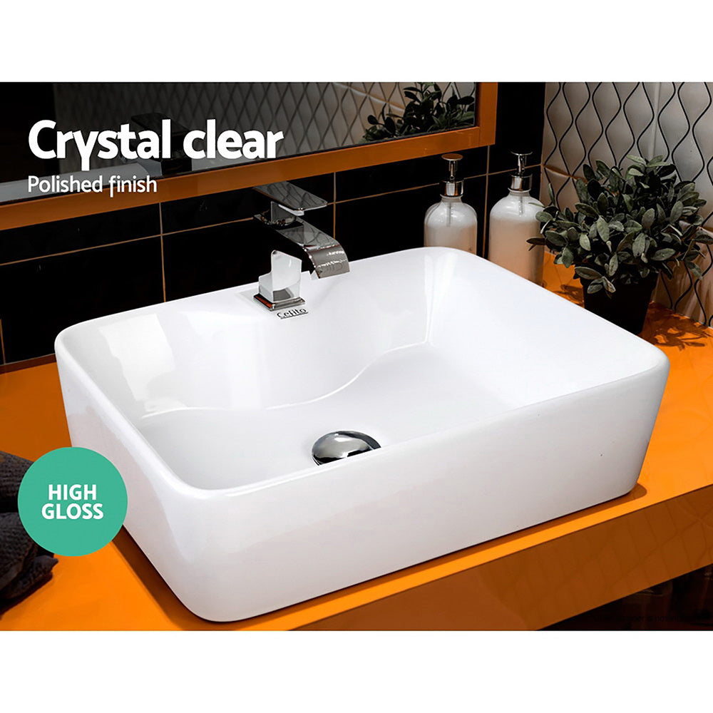 Cefito Bathroom Basin Ceramic Vanity Sink Hand Wash Bowl 48x38cm - TRENDZ