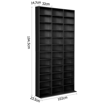Artiss Bookshelf CD Storage Rack - BERT Black - TRENDZ
