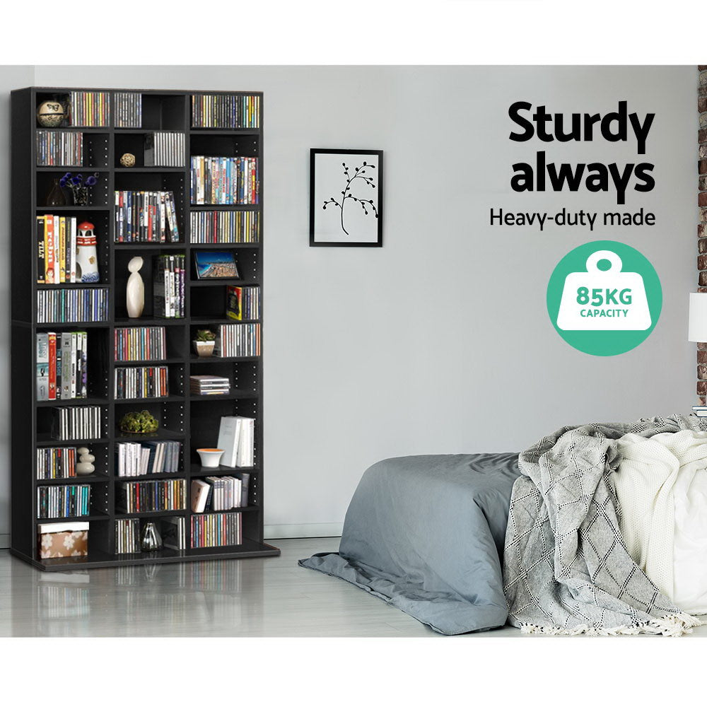 Artiss Bookshelf CD Storage Rack - BERT Black - TRENDZ