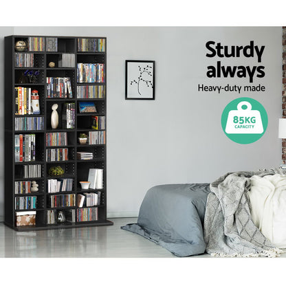 Artiss Bookshelf CD Storage Rack - BERT Black - TRENDZ