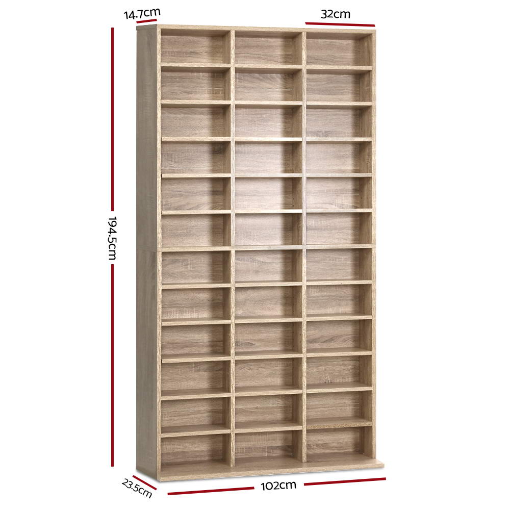 Artiss Bookshelf CD Storage Rack - BERT Oak - TRENDZ