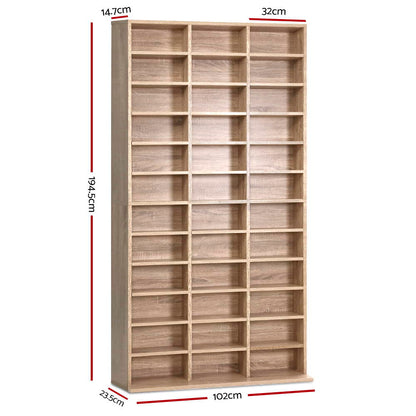Artiss Bookshelf CD Storage Rack - BERT Oak - TRENDZ