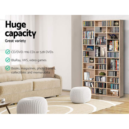 Artiss Bookshelf CD Storage Rack - BERT Oak - TRENDZ