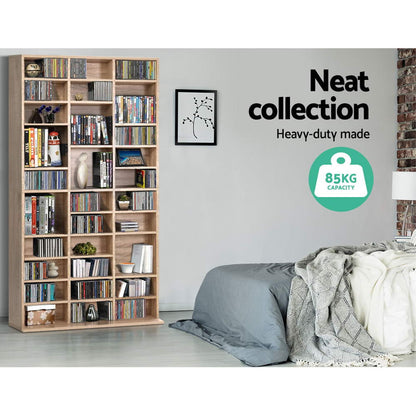 Artiss Bookshelf CD Storage Rack - BERT Oak - TRENDZ