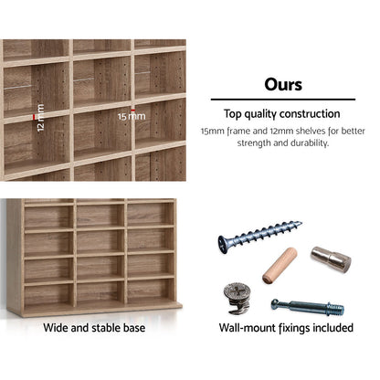 Artiss Bookshelf CD Storage Rack - BERT Oak - TRENDZ