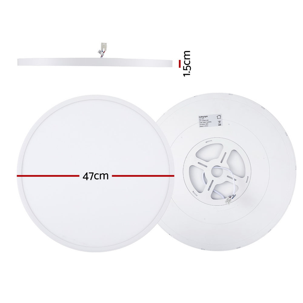 Leier Ceiling Light LED Round 46W Ultra-THIN 5CM Oyster Lamp Modern Cool/Warm - TRENDZ