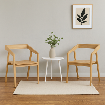 Kyoto Solid Oak Armchair – Set of 2