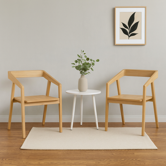 Kyoto Solid Oak Armchair – Set of 2