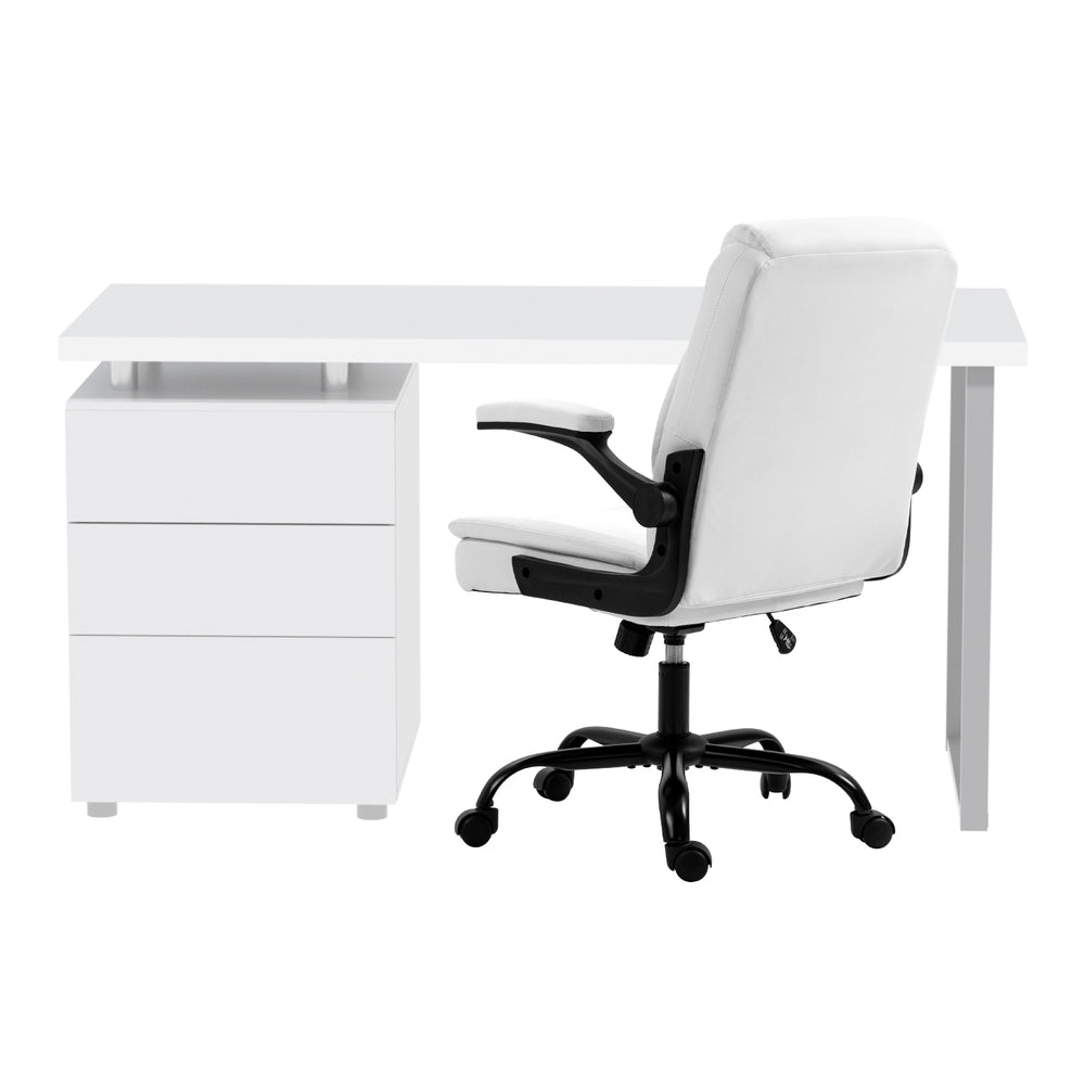 Artiss Computer Desk Executive Office Chair Set | White