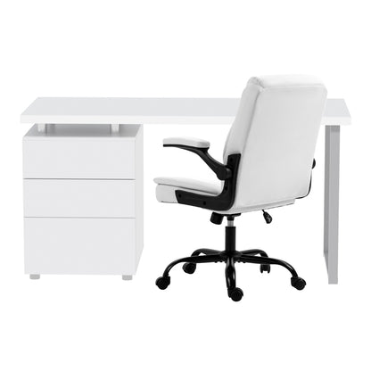Artiss Computer Desk Executive Office Chair Set | White
