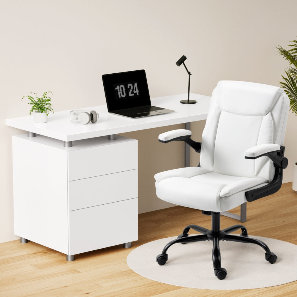 Artiss Computer Desk Executive Office Chair Set | White