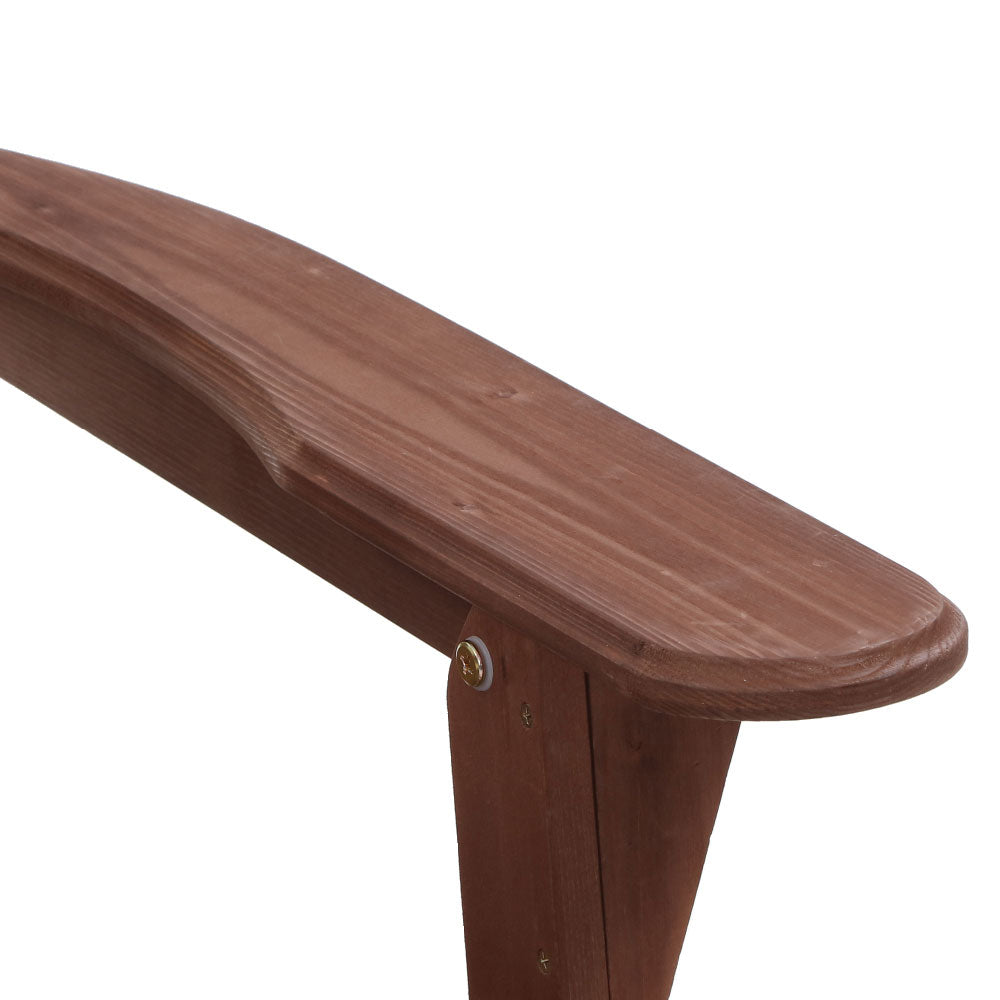 Gardeon 3PC Adirondack Outdoor Table and Chairs Wooden Foldable Beach Chair Brown - TRENDZ