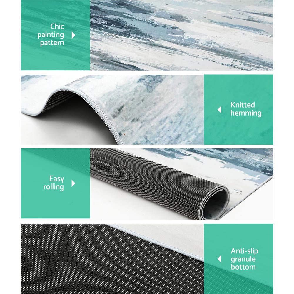 Artiss Rug 200x290cm Area Rug Washable Mat Large Carpet Soft Short Pile Poca - TRENDZ