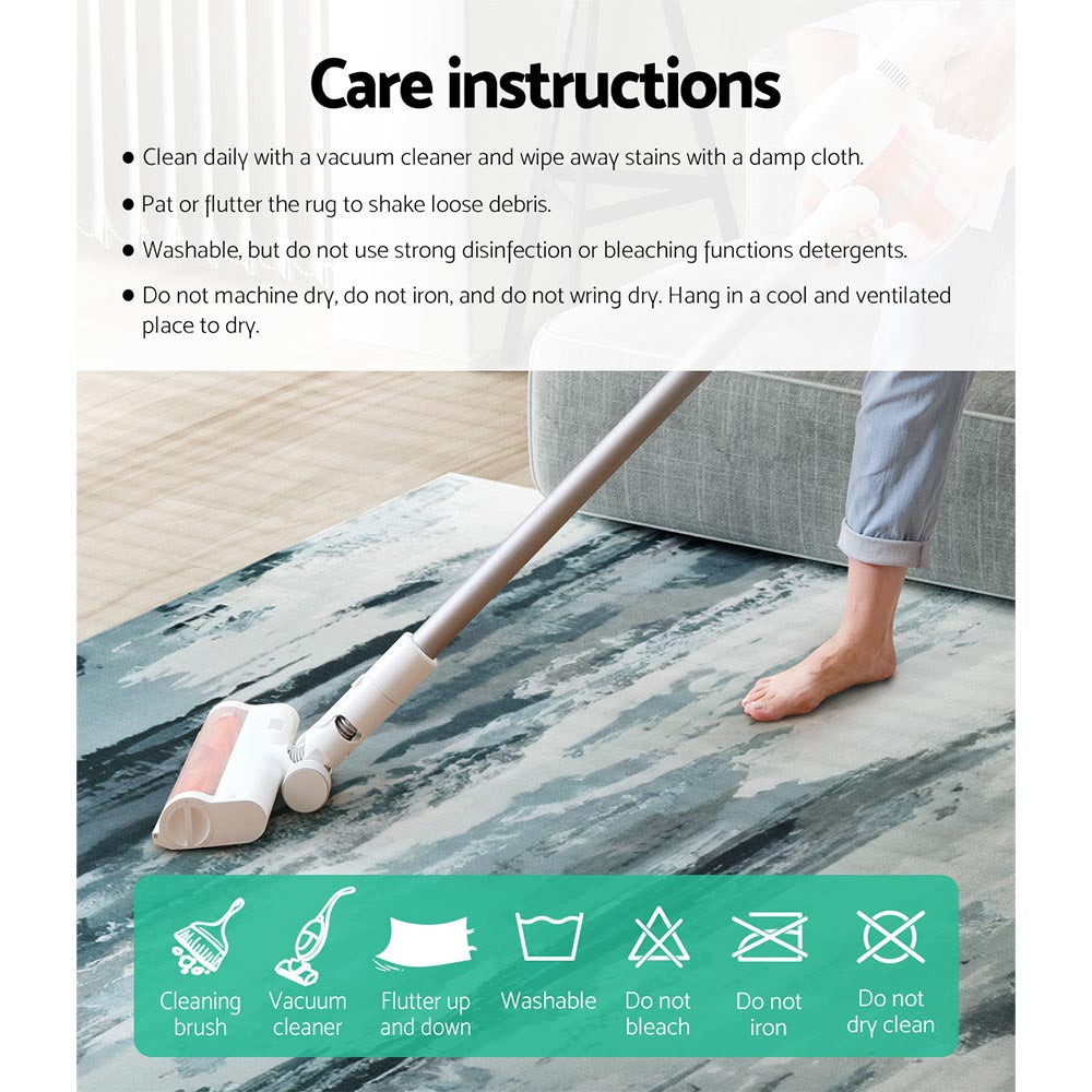 Artiss Rug 200x290cm Area Rug Washable Mat Large Carpet Soft Short Pile Poca - TRENDZ