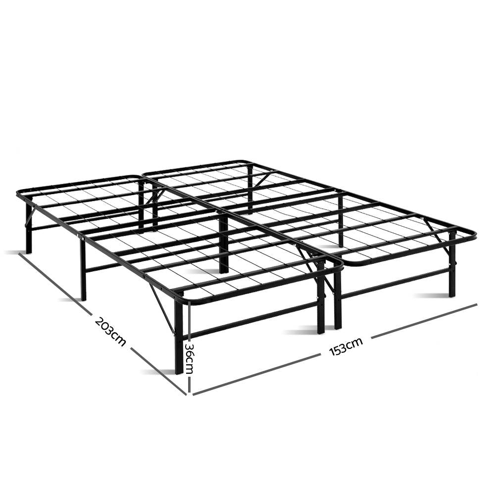 Artiss Folding Bed Frame Metal Base - Queen - TRENDZ