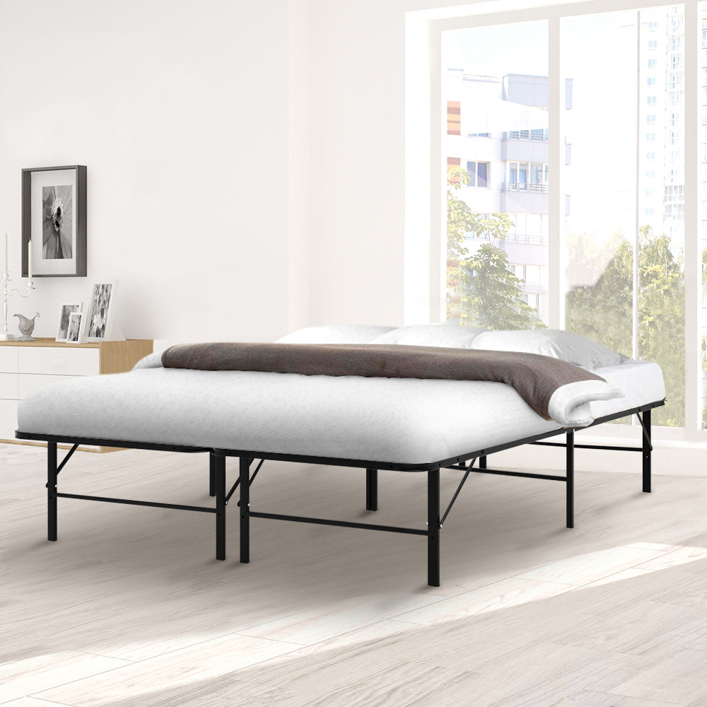 Artiss Folding Bed Frame Metal Base - Queen - TRENDZ