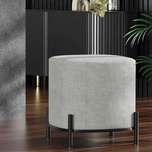 Artiss Ottoman Foot Stool Square Linen Grey - TRENDZ