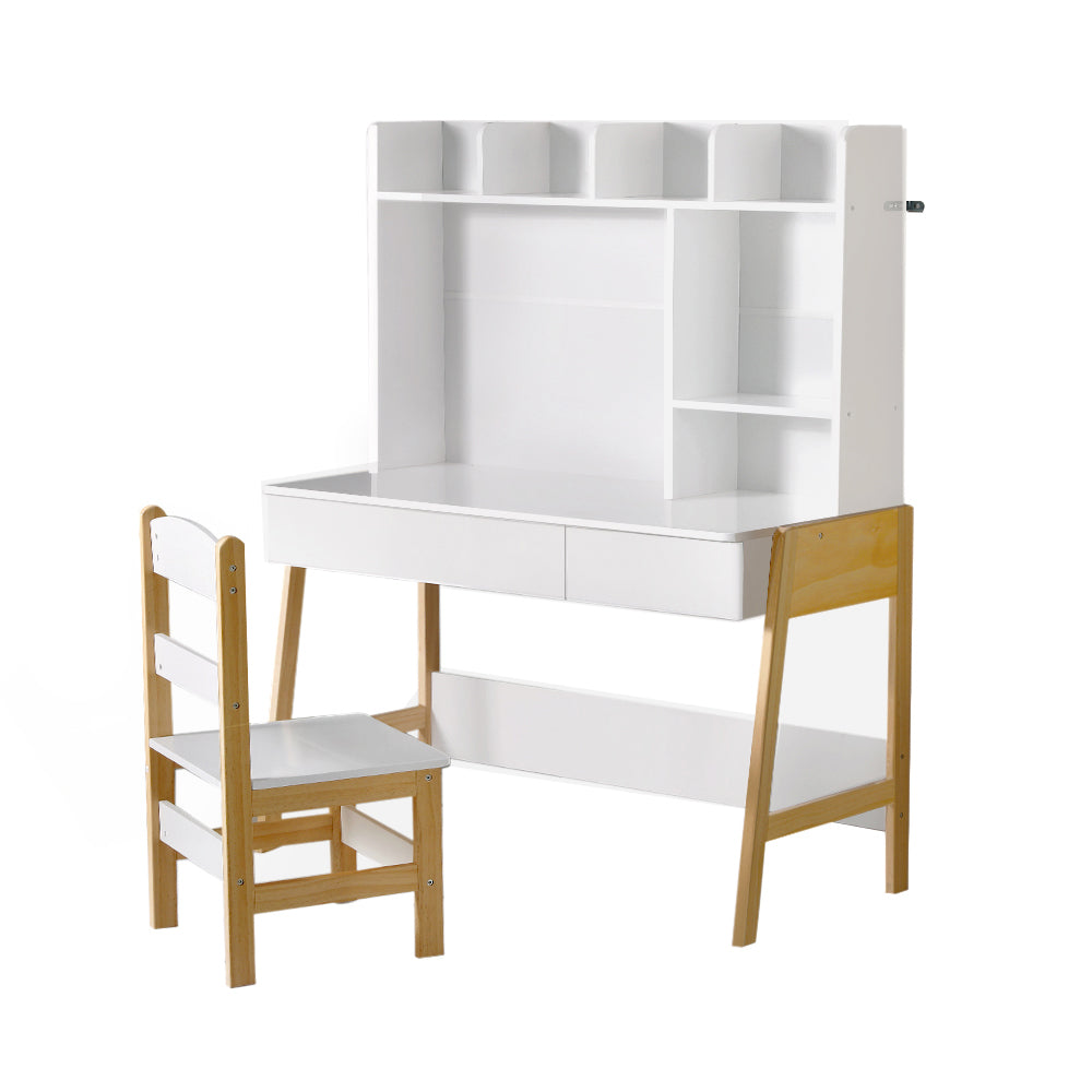 Keezi 2PCS Kids Table and Chairs Set Study Activity Toys Storage Desk Drawer - TRENDZ