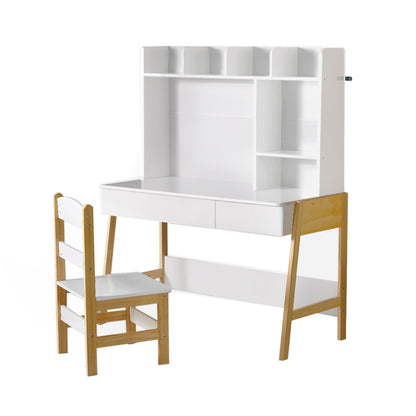 Keezi 2PCS Kids Table and Chairs Set Study Activity Toys Storage Desk Drawer - TRENDZ