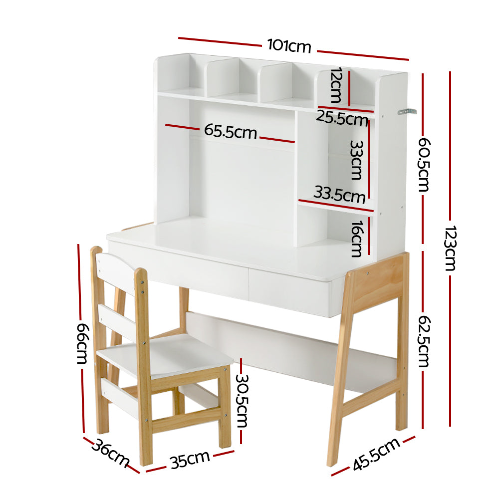 Keezi 2PCS Kids Table and Chairs Set Study Activity Toys Storage Desk Drawer - TRENDZ
