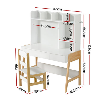 Keezi 2PCS Kids Table and Chairs Set Study Activity Toys Storage Desk Drawer - TRENDZ