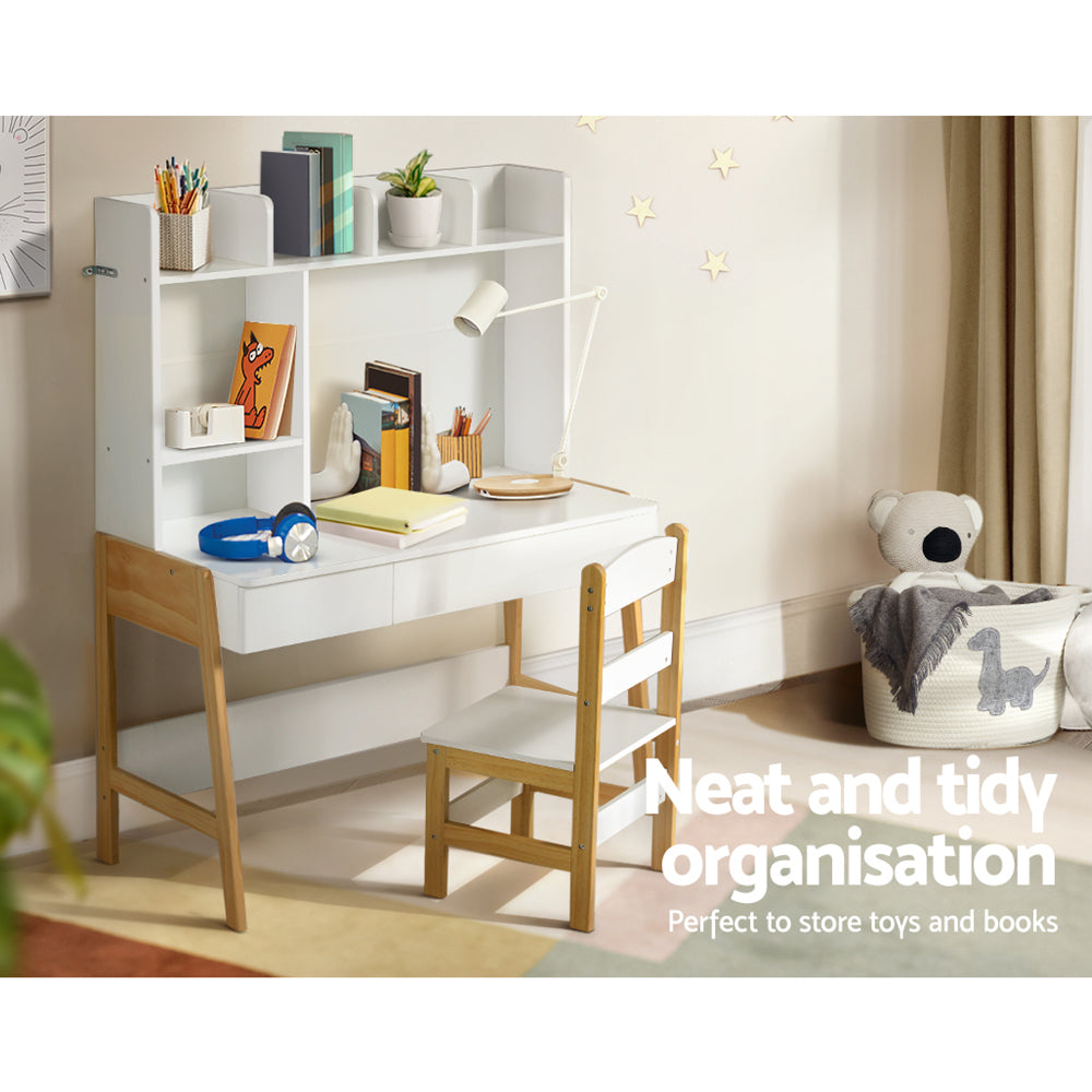 Keezi 2PCS Kids Table and Chairs Set Study Activity Toys Storage Desk Drawer - TRENDZ