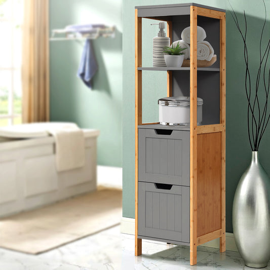Artiss Bathroom Cabinet 115cm Bamboo Shelf - TRENDZ
