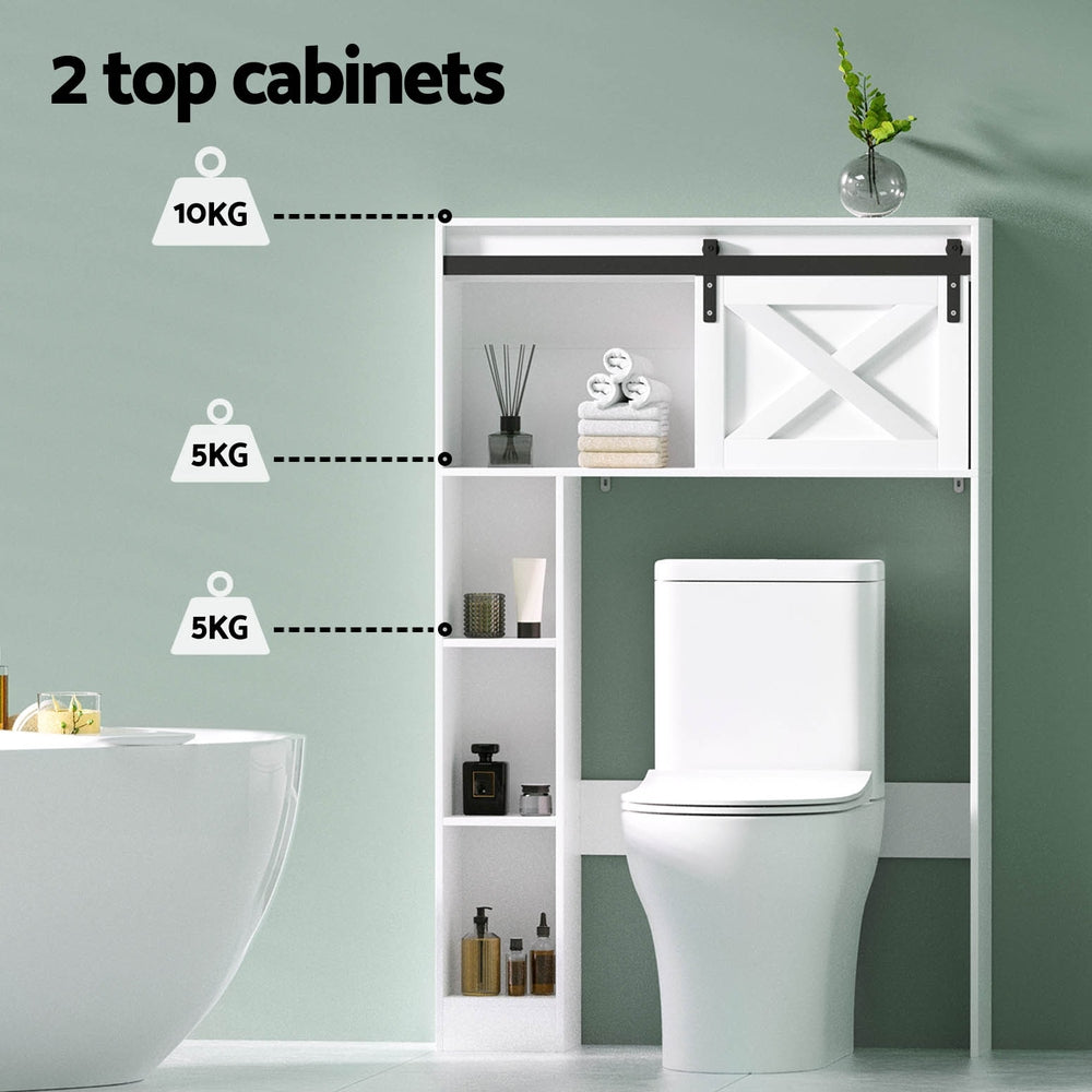 Artiss Bathroom Cabinet Over the Toilet Storage Organiser Laundry Shelf 128cm - TRENDZ