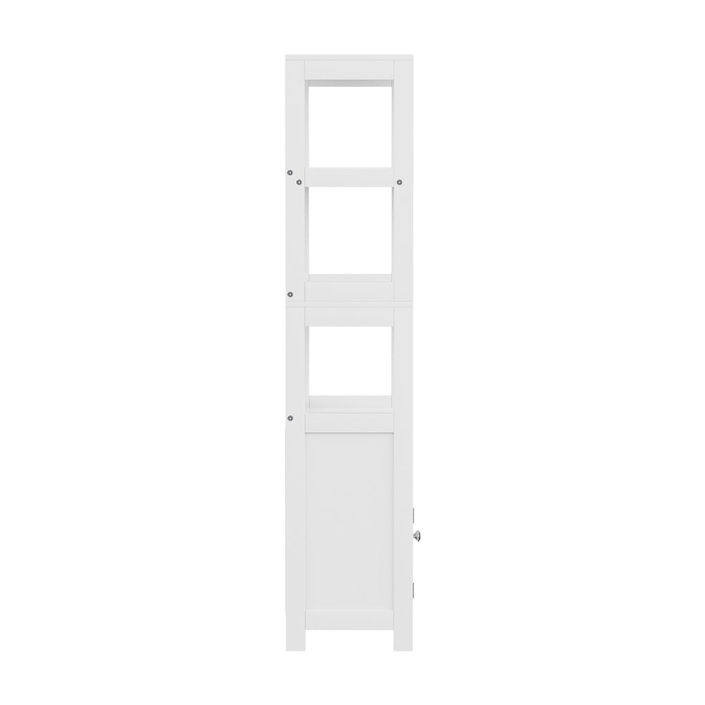 Artiss Bathroom Floor Storage Cabinet with 2 Drawers 3 Open Shelves 2 Doors White - TRENDZ