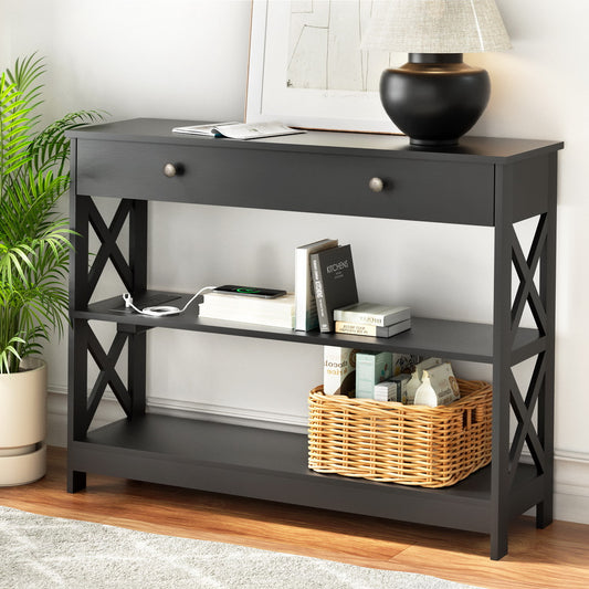 Artiss Console Table 3-tier USB Outlets - TRENDZ