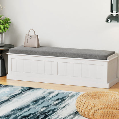 Artiss Storage Ottoman Blanket Box 140cm Fluted Grey - TRENDZ