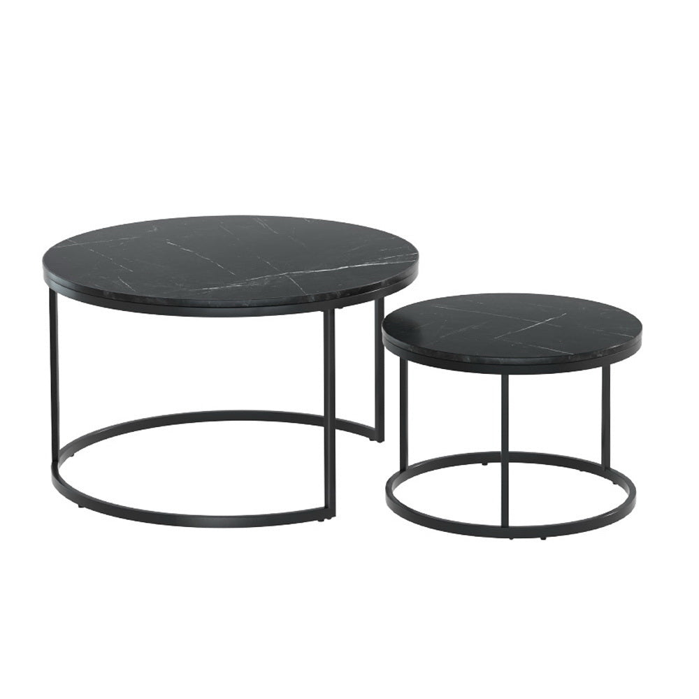 Artiss Nesting Coffee Table Set of 2 Marble Effect Tika - TRENDZ