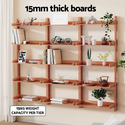 Artiss Bookshelf Floating Shelf CAPIZ Oak - TRENDZ
