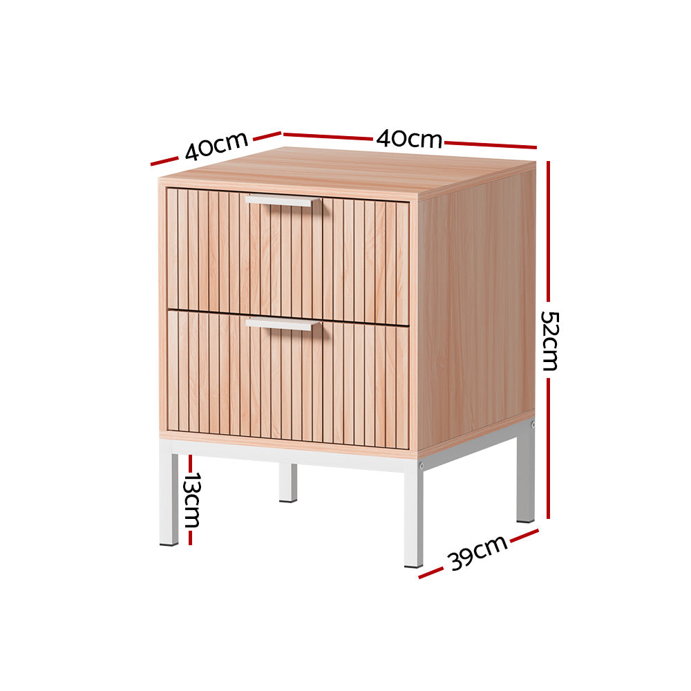 Artiss Bedside Table Drawers Side End Table Storage Cabinet Nightstand Pine LURA - TRENDZ