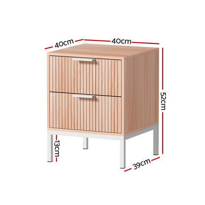 Artiss Bedside Table Drawers Side End Table Storage Cabinet Nightstand Pine LURA - TRENDZ