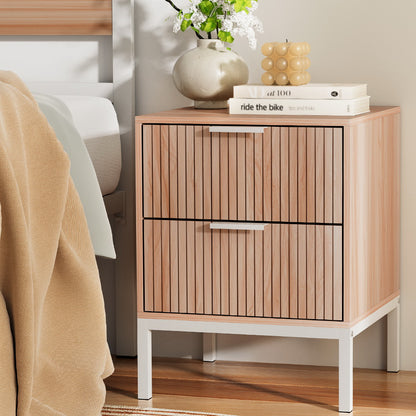 Artiss Bedside Table Drawers Side End Table Storage Cabinet Nightstand Pine LURA - TRENDZ