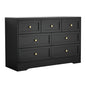 Artiss 7 Chest of Drawers Dresser Table Black - TRENDZ