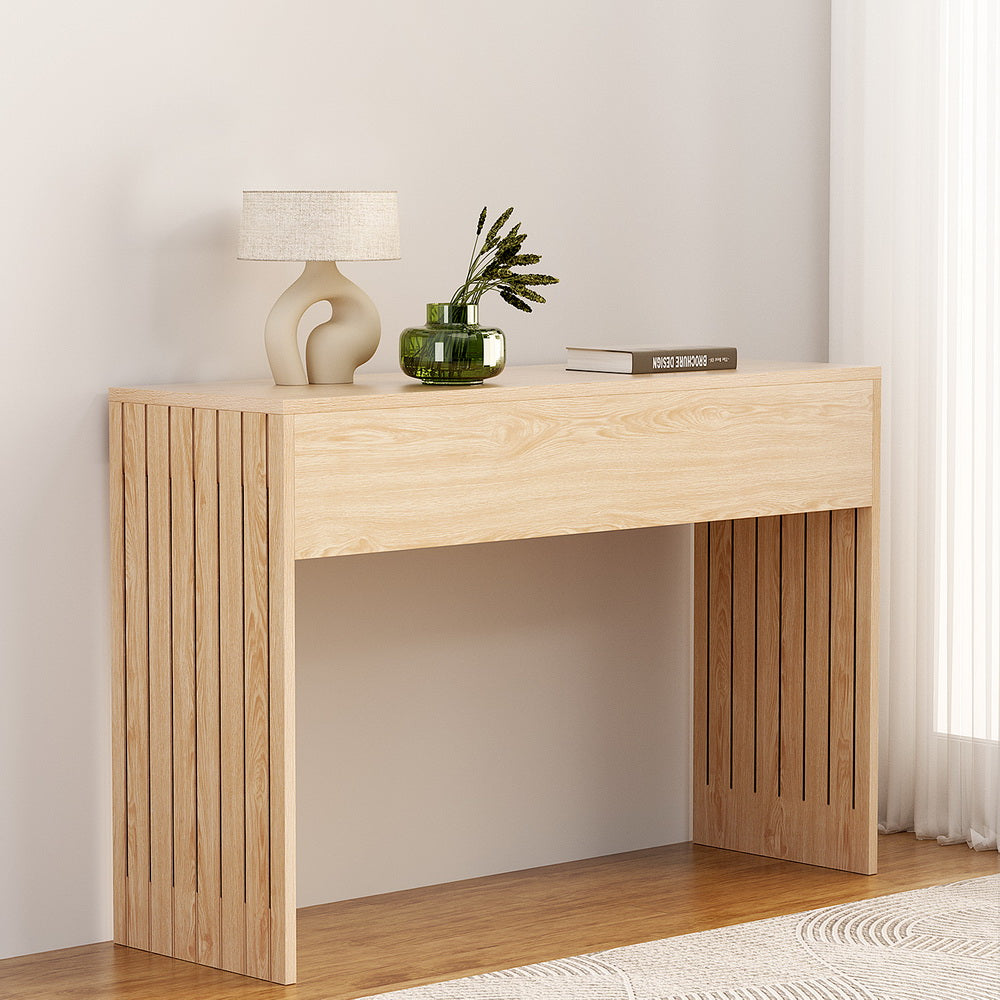 Artiss Console Table Hallway Fluted 120CM Pine - TRENDZ