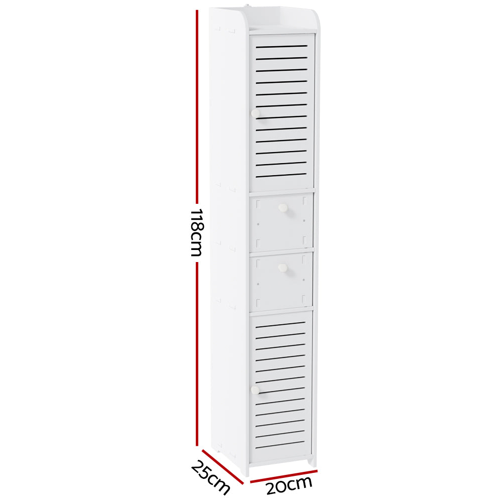 Artiss Bathroom Toilet Storage Cabinet Laundry Tallboy Cupboard Slim Corner - TRENDZ