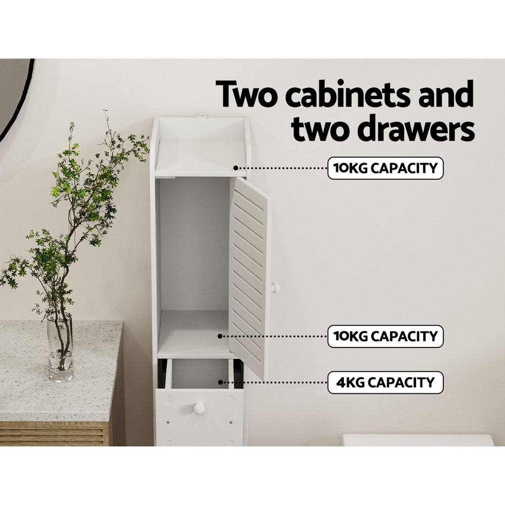 Artiss Bathroom Toilet Storage Cabinet Laundry Tallboy Cupboard Slim Corner - TRENDZ