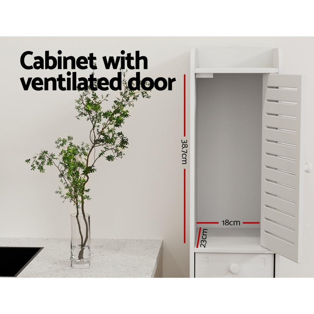 Artiss Bathroom Toilet Storage Cabinet Laundry Tallboy Cupboard Slim Corner - TRENDZ